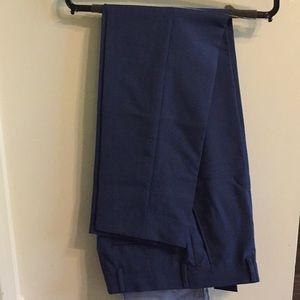 TM Lewin Trafalgar Trousers Blue Barberis Wool